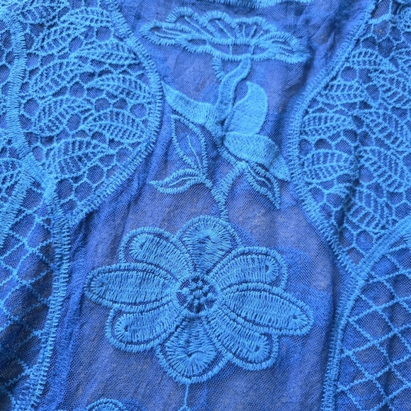 Ethyl Crochet Tunic, Blue, Size XL - Picture 3 of 8